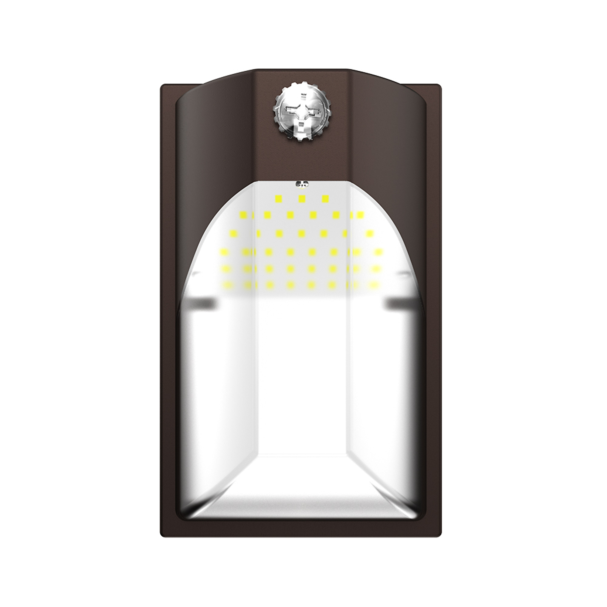 HALO:100- Watt Equivalent, Integrated LED, Bronze, Dusk to Dawn Wall Pack Light, Field Selectable CCTs up to 5000K